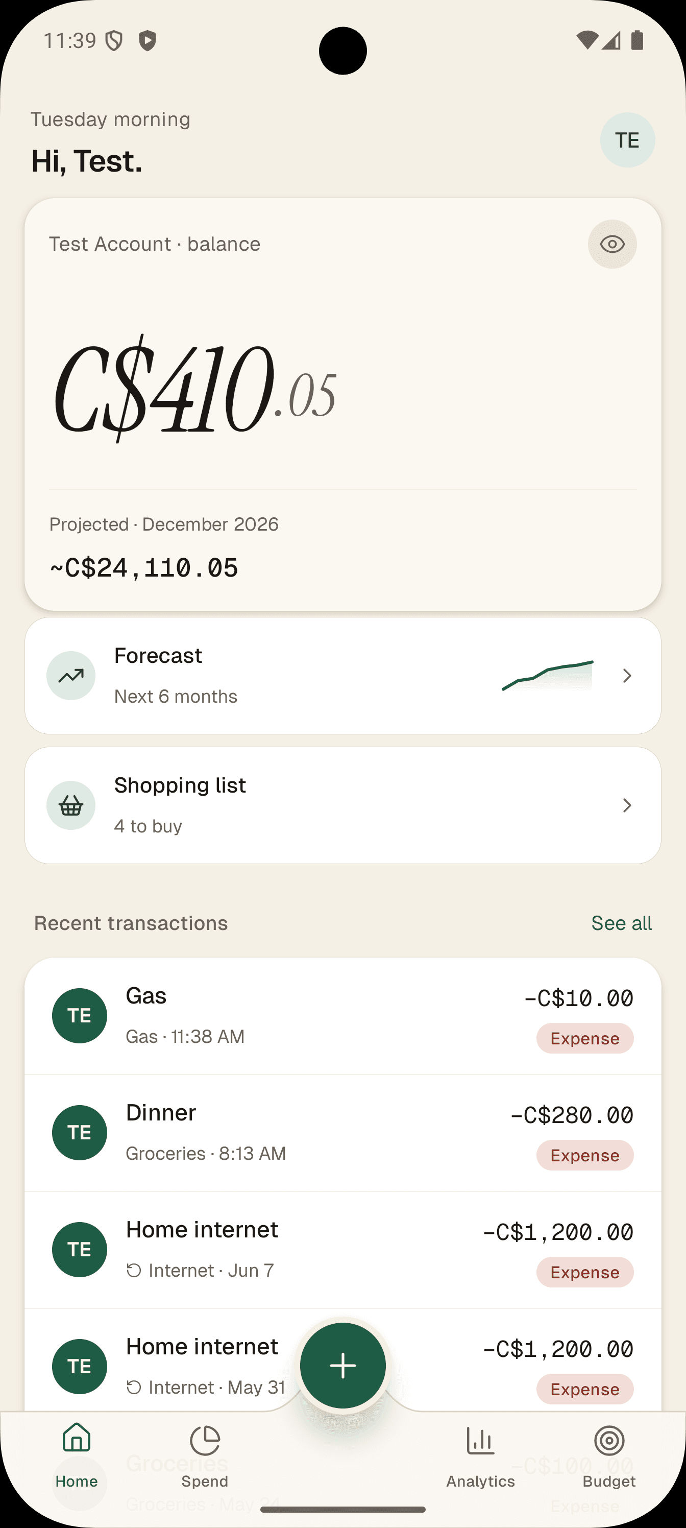 Targaet home screen on Android