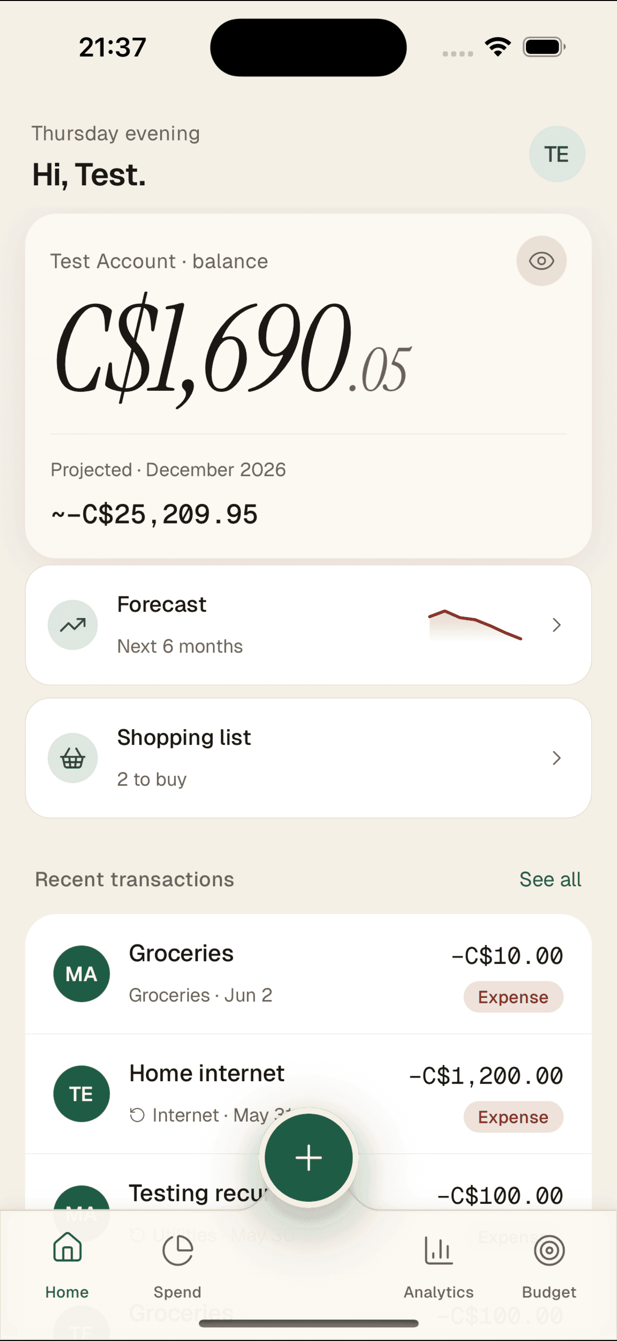 Targaet home screen on iPhone